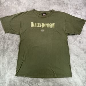 Harley Davidson T-Shirt Mens XL‎ Green 2006 Freedom North Canton, OH VTG Y2K USA